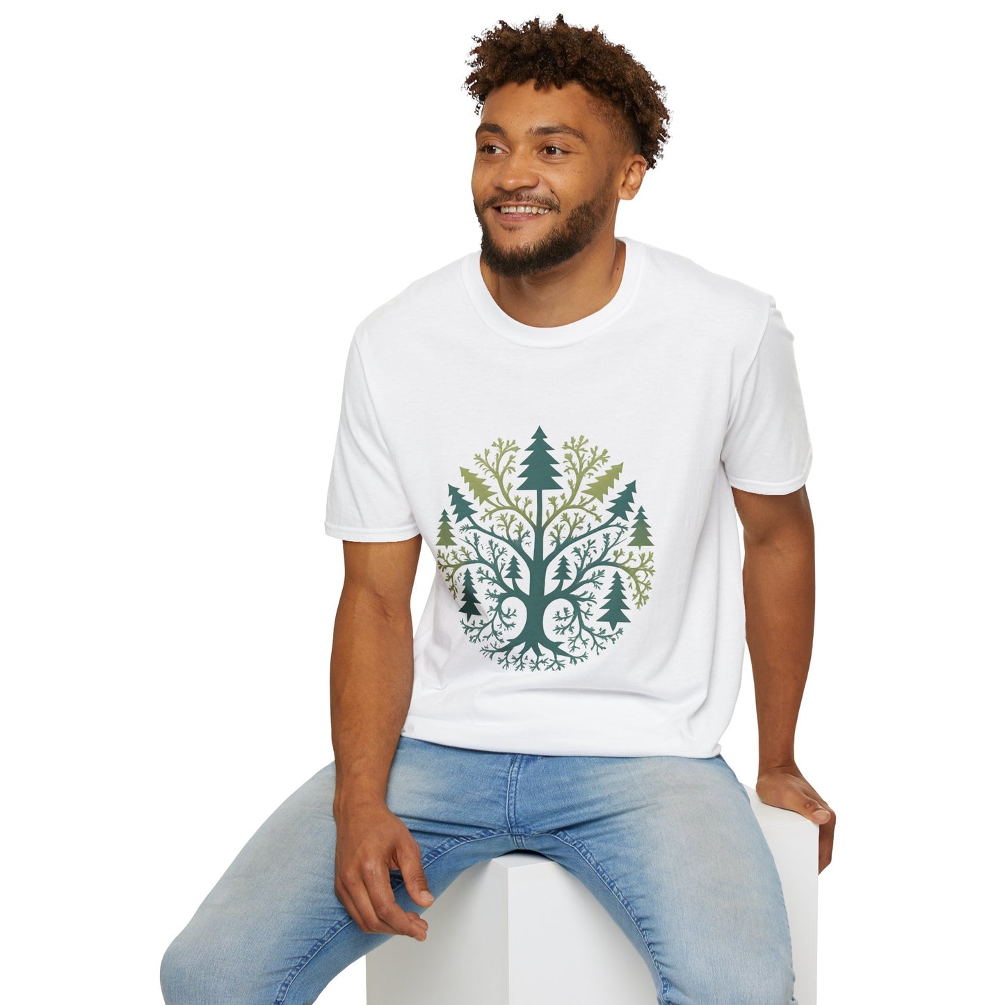 Fractal Forest T-Shirt – Nature Graphic Tee, Outdoor Shirt