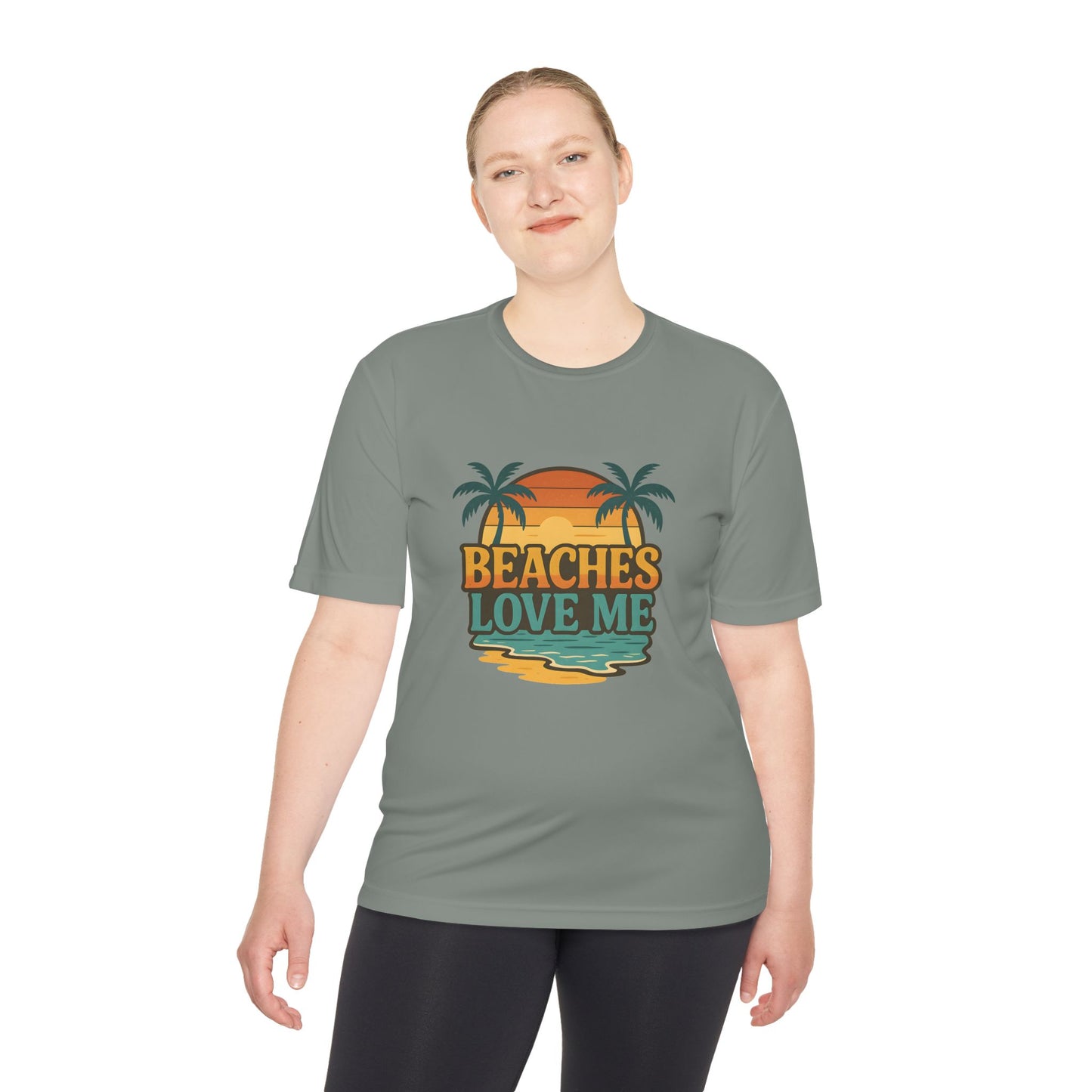 Beach Vibes Unisex Moisture Wicking Tee, Summer T-Shirt, Vacation Wear, Funny Beach Shirt, Gift for Beach Lovers, Outdoor Activities