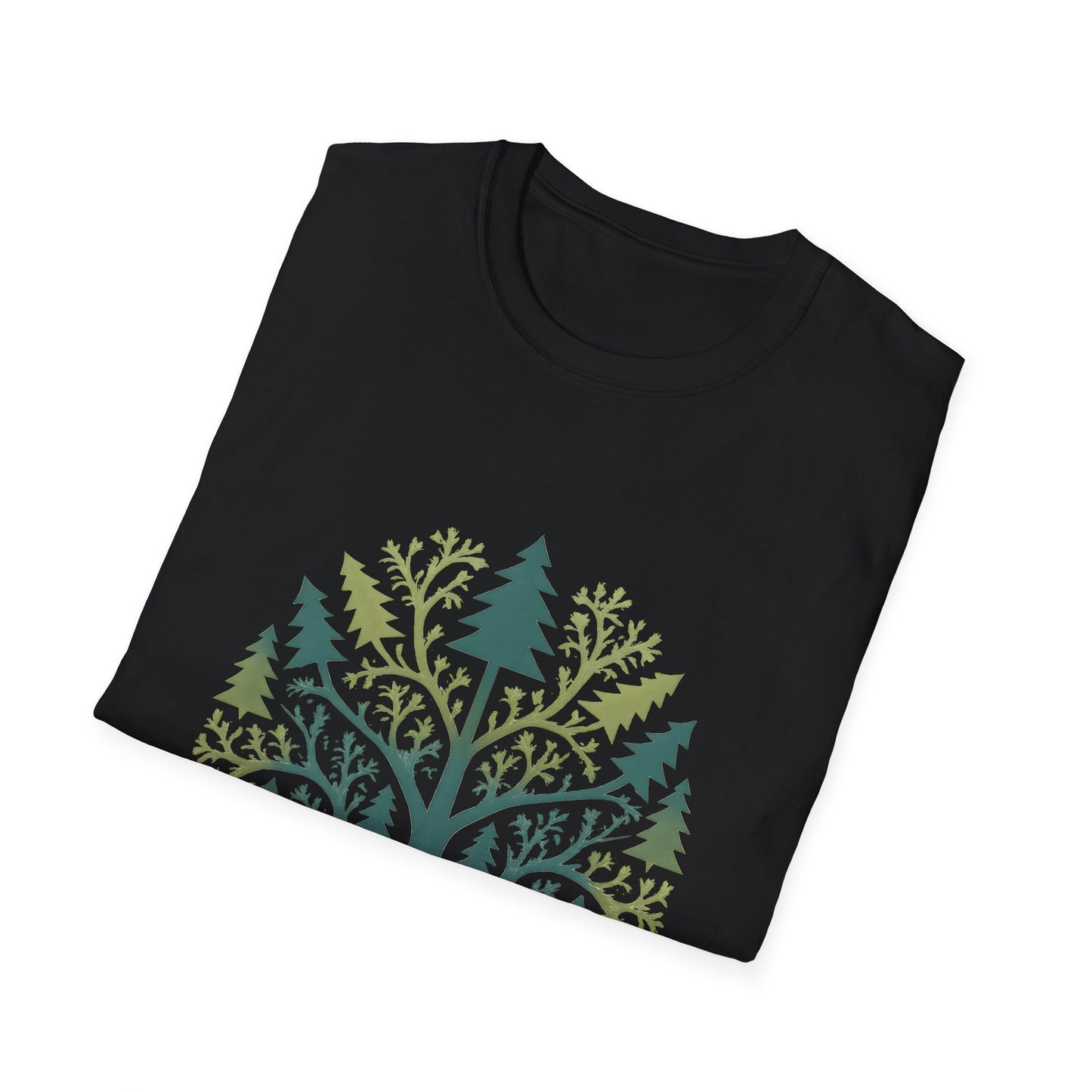 Fractal Forest T-Shirt – Nature Graphic Tee, Outdoor Shirt