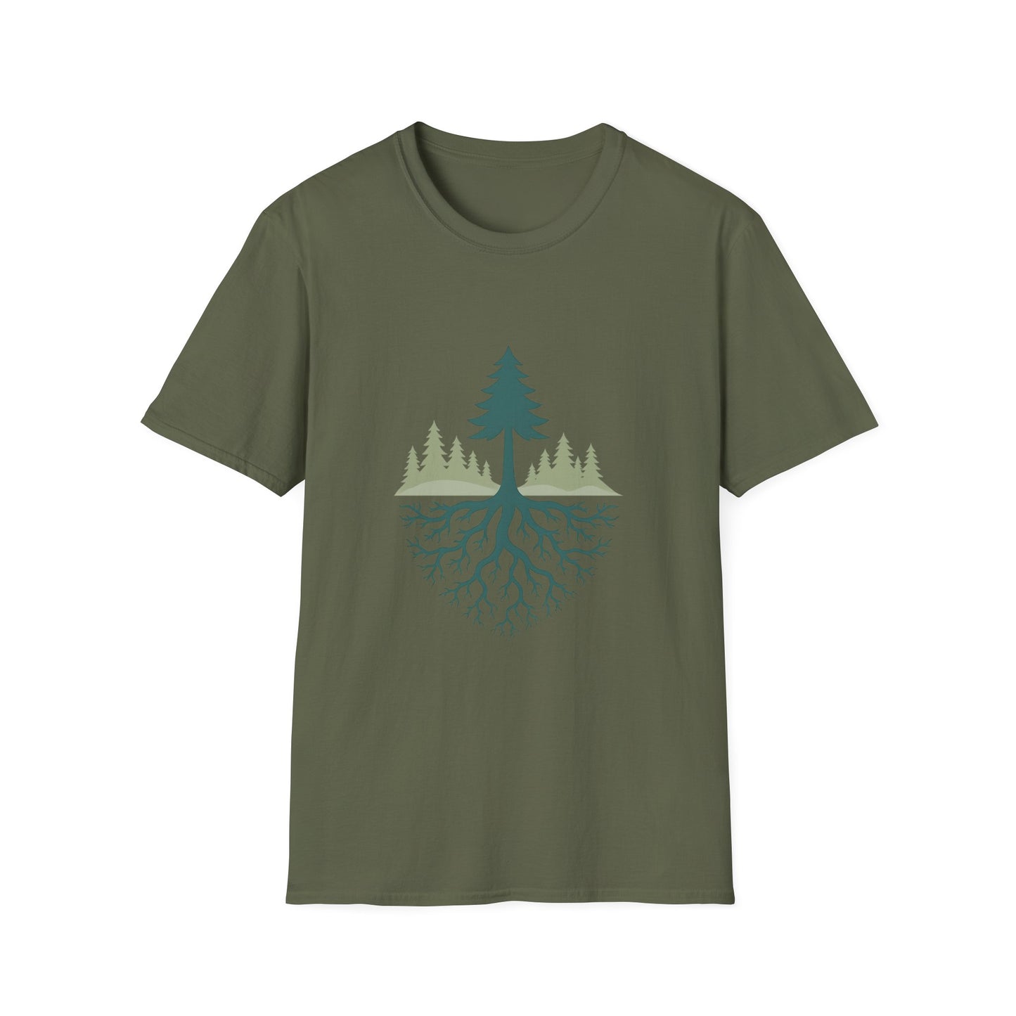 Fractal Forest T-Shirt – Nature Graphic Tee, Outdoor Shirt