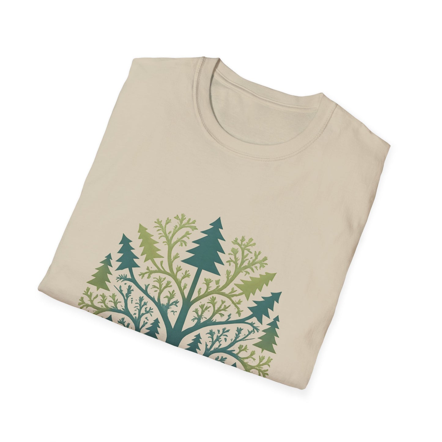 Fractal Forest T-Shirt – Nature Graphic Tee, Outdoor Shirt