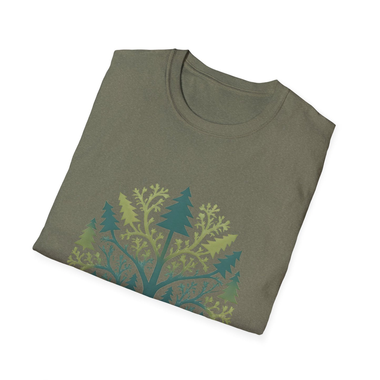 Fractal Forest T-Shirt – Nature Graphic Tee, Outdoor Shirt