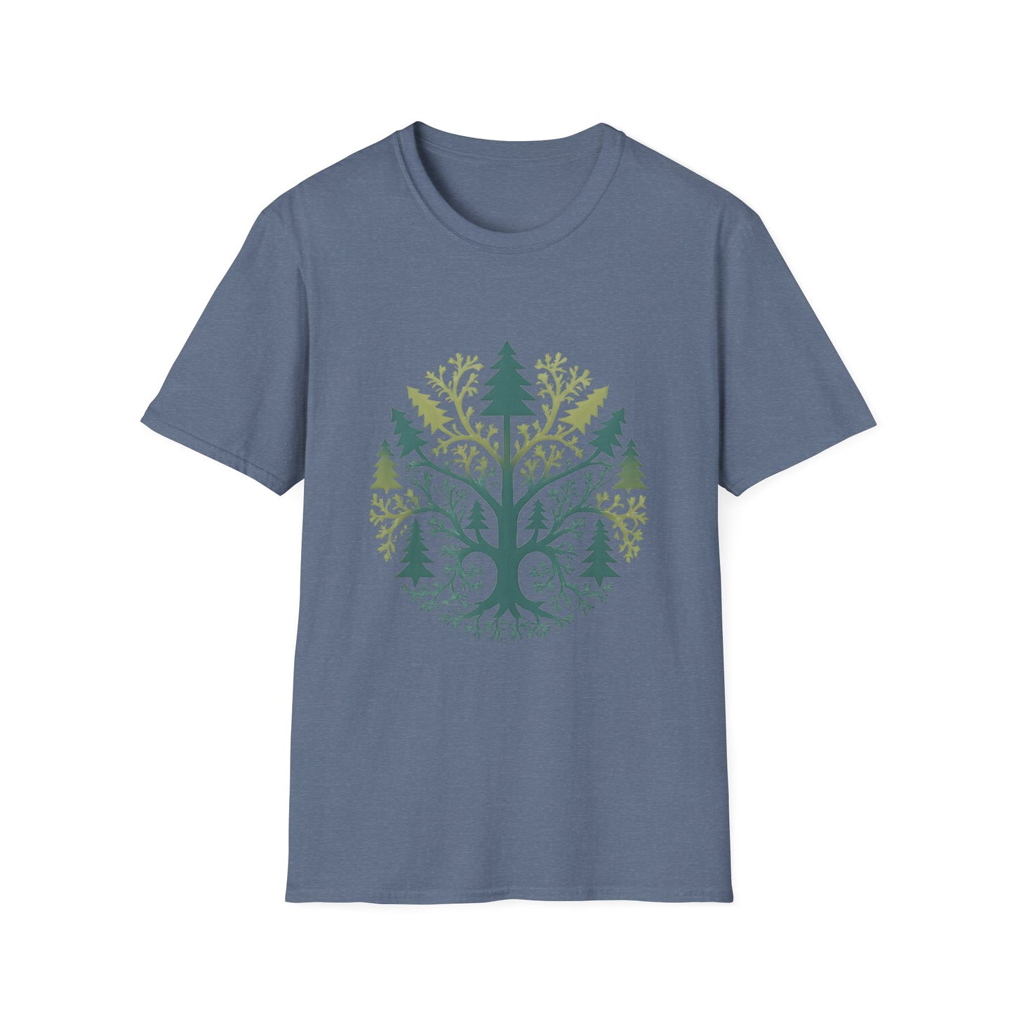 Fractal Forest T-Shirt – Nature Graphic Tee, Outdoor Shirt
