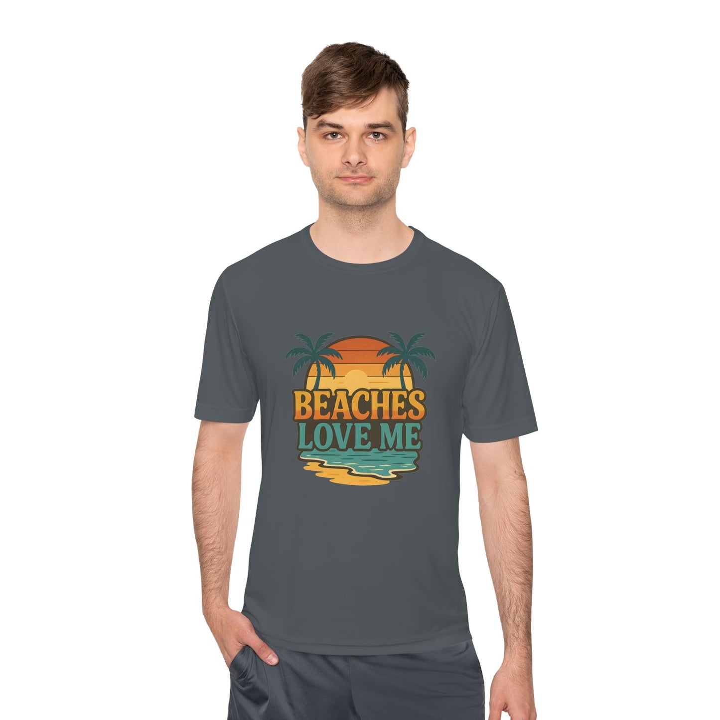 Beach Vibes Unisex Moisture Wicking Tee, Summer T-Shirt, Vacation Wear, Funny Beach Shirt, Gift for Beach Lovers, Outdoor Activities