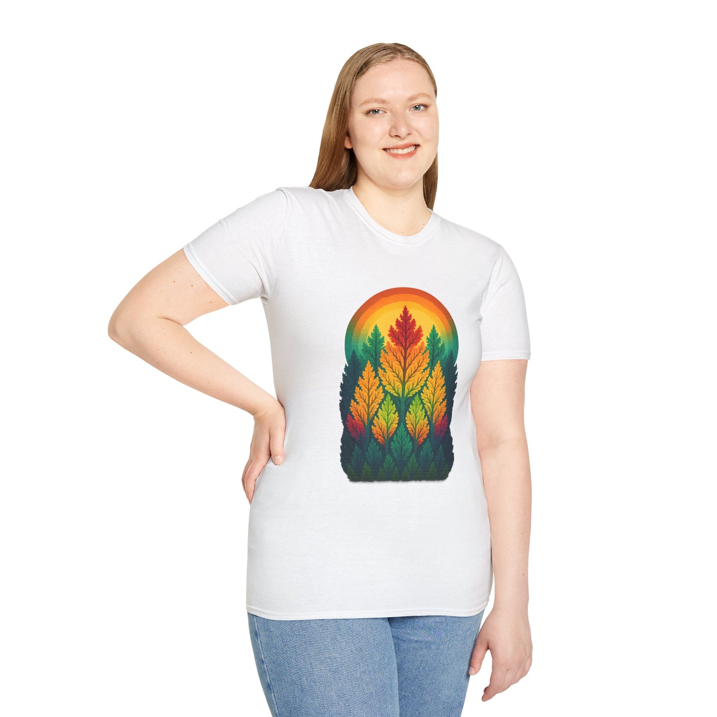Fractal Forest T-Shirt – Nature Graphic Tee, Outdoor Shirt