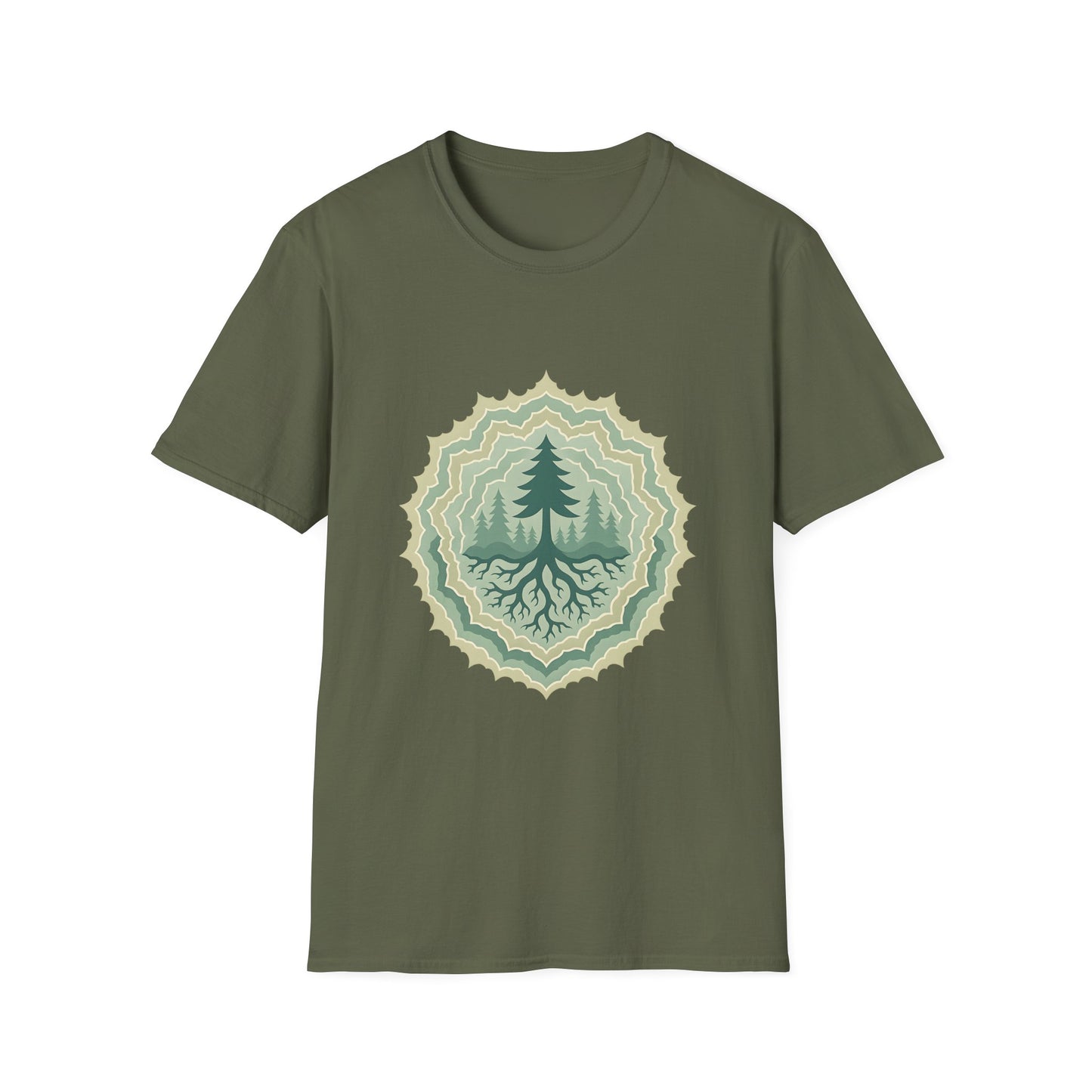 Fractal Forest T-Shirt – Nature Graphic Tee, Outdoor Shirt