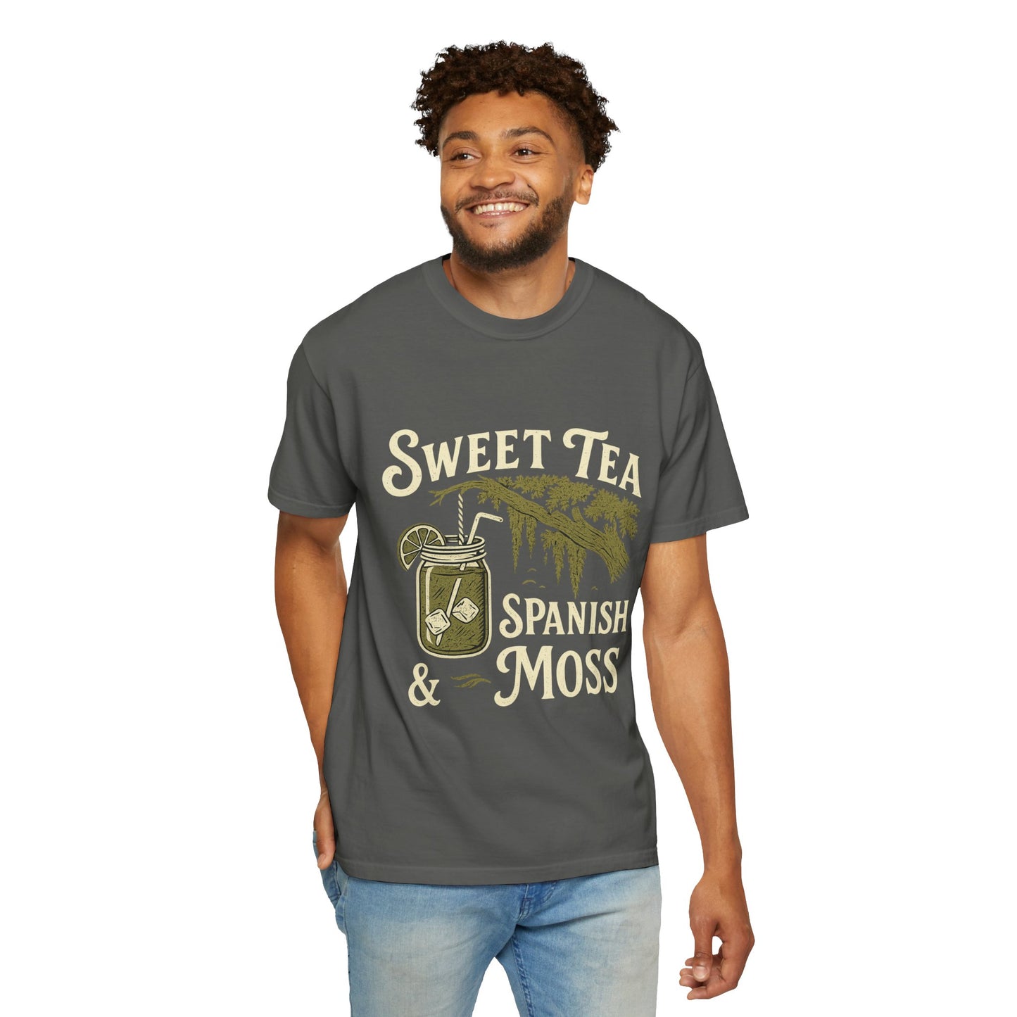 Sweet Tea & Spanish Moss T-Shirt, Vintage Style Tee, Southern Comfort Apparel, Gift for Tea Lovers, Relaxed Fit T-Shirt