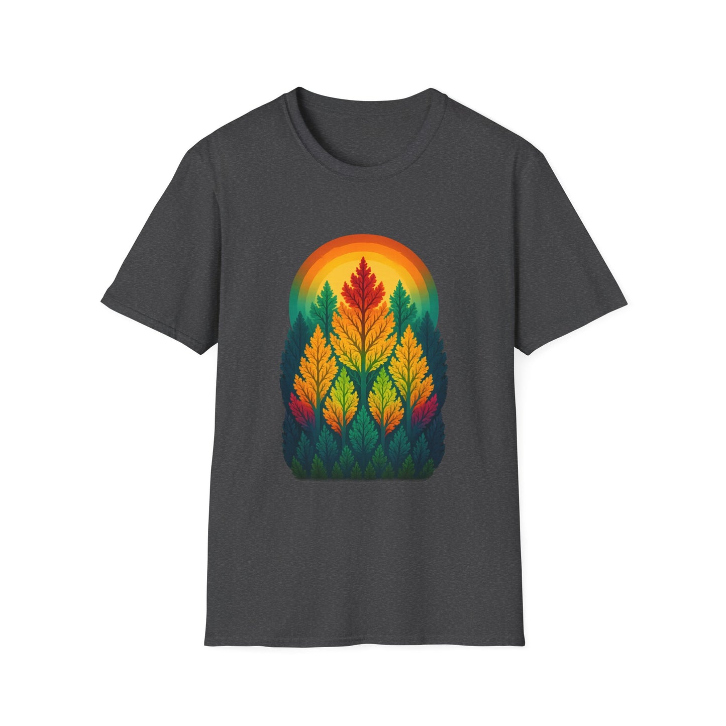 Fractal Forest T-Shirt – Nature Graphic Tee, Outdoor Shirt