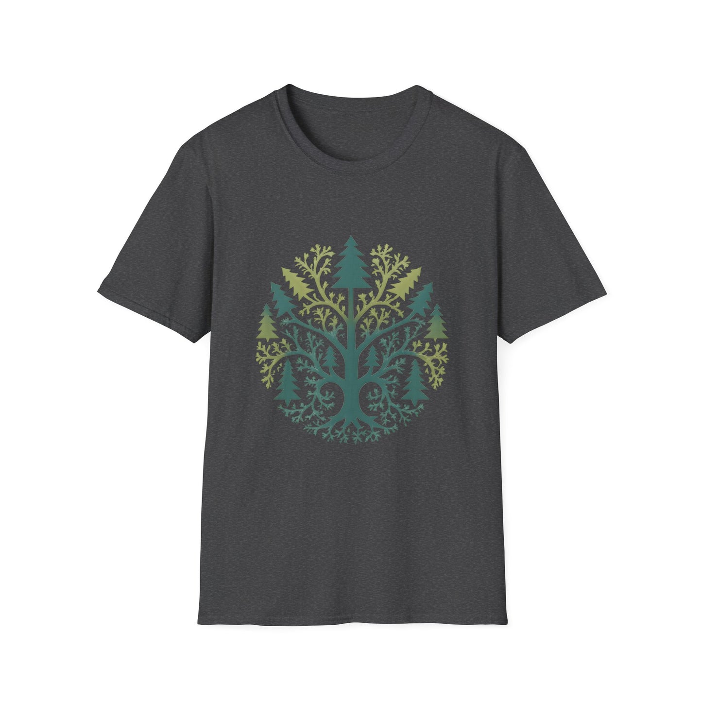 Fractal Forest T-Shirt – Nature Graphic Tee, Outdoor Shirt