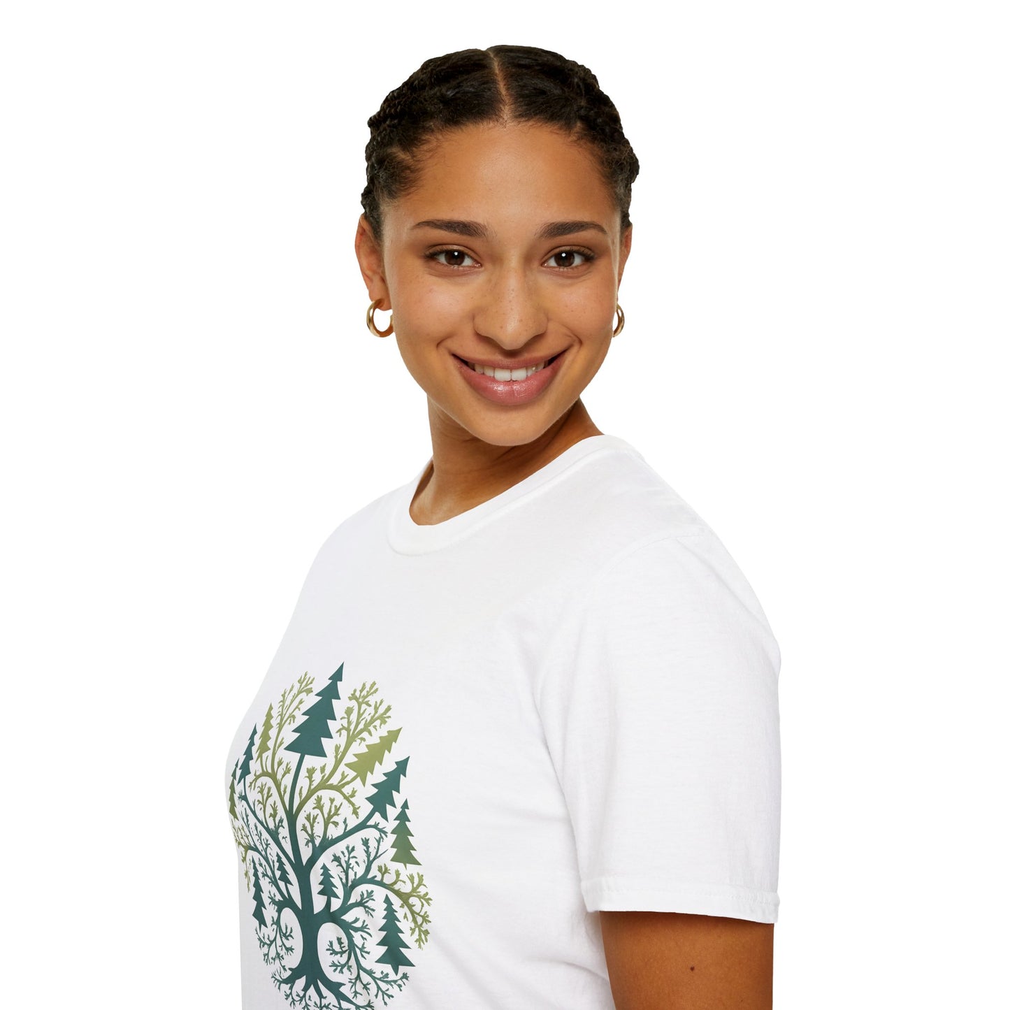 Fractal Forest T-Shirt – Nature Graphic Tee, Outdoor Shirt