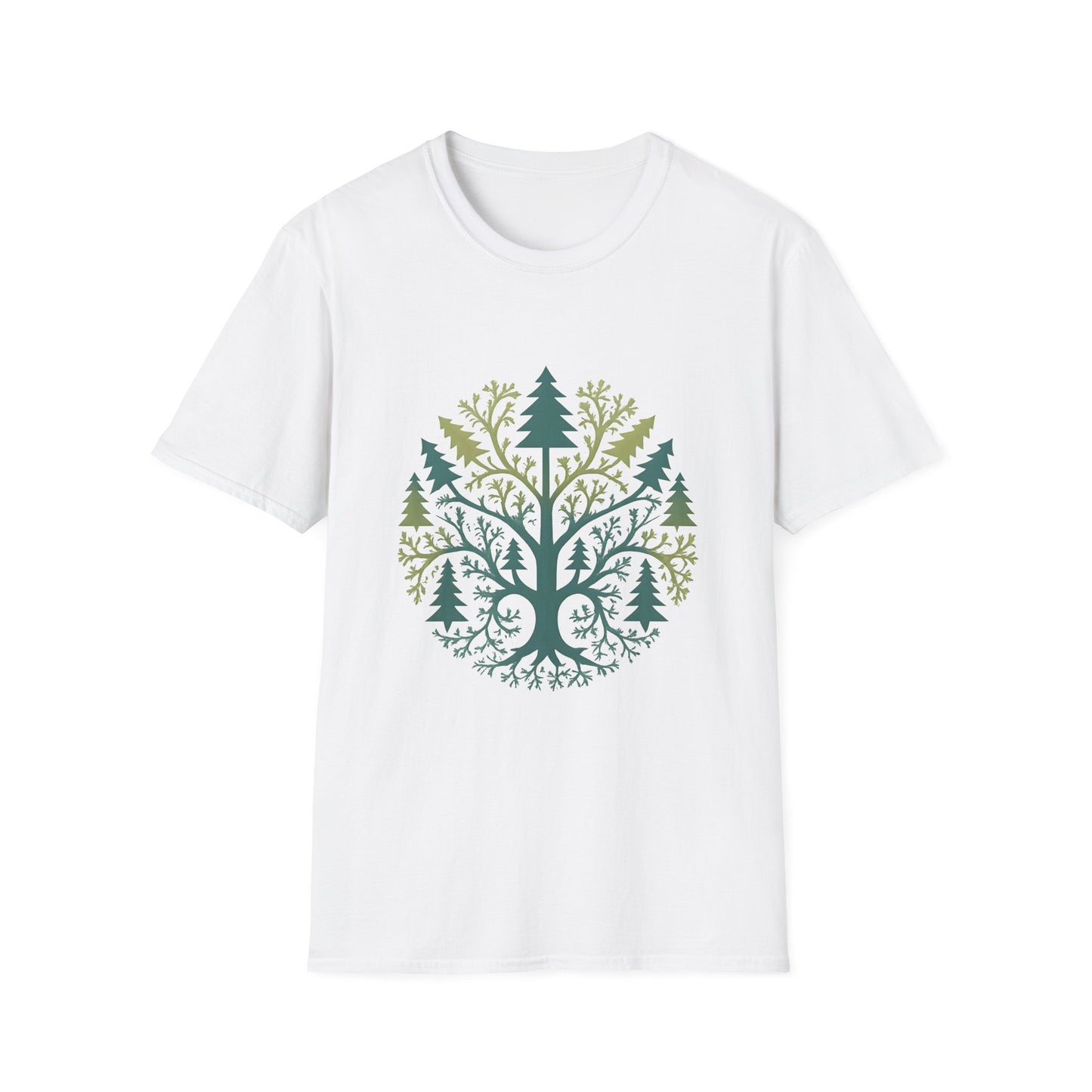 Fractal Forest T-Shirt – Nature Graphic Tee, Outdoor Shirt