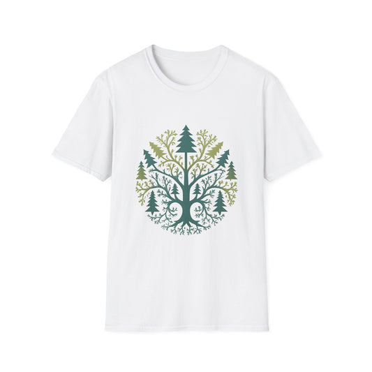 Fractal Forest T-Shirt – Nature Graphic Tee, Outdoor Shirt