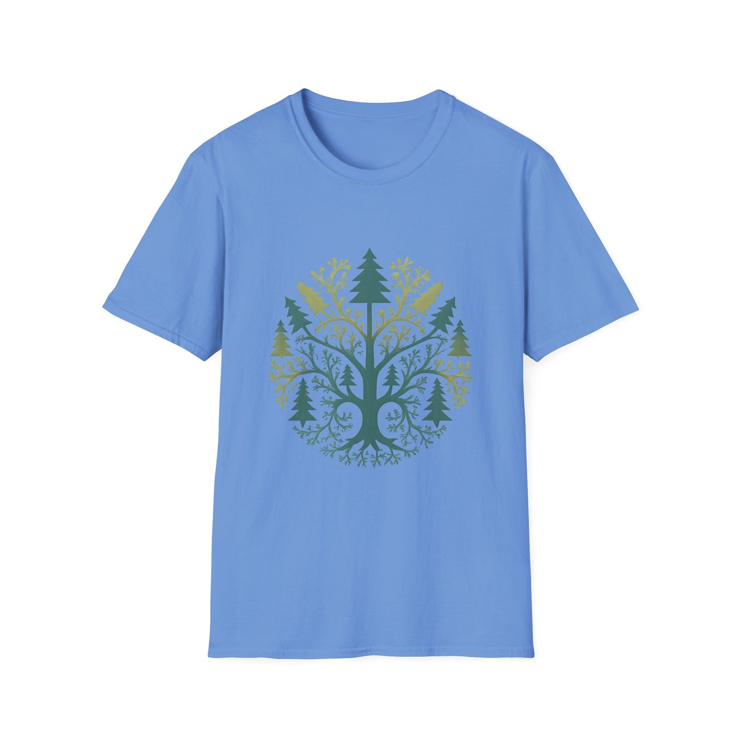 Fractal Forest T-Shirt – Nature Graphic Tee, Outdoor Shirt