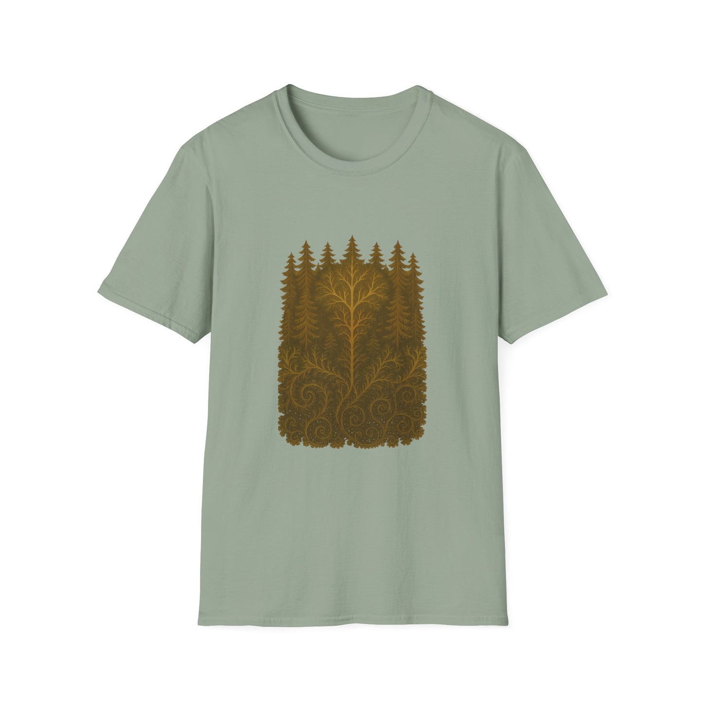 Fractal Forest T-Shirt – Nature Graphic Tee, Outdoor Shirt