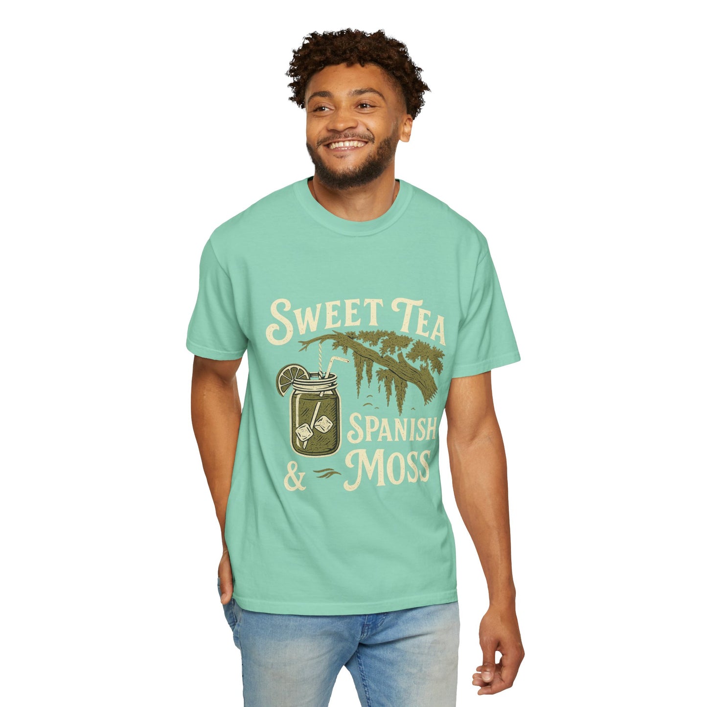 Sweet Tea & Spanish Moss T-Shirt, Vintage Style Tee, Southern Comfort Apparel, Gift for Tea Lovers, Relaxed Fit T-Shirt