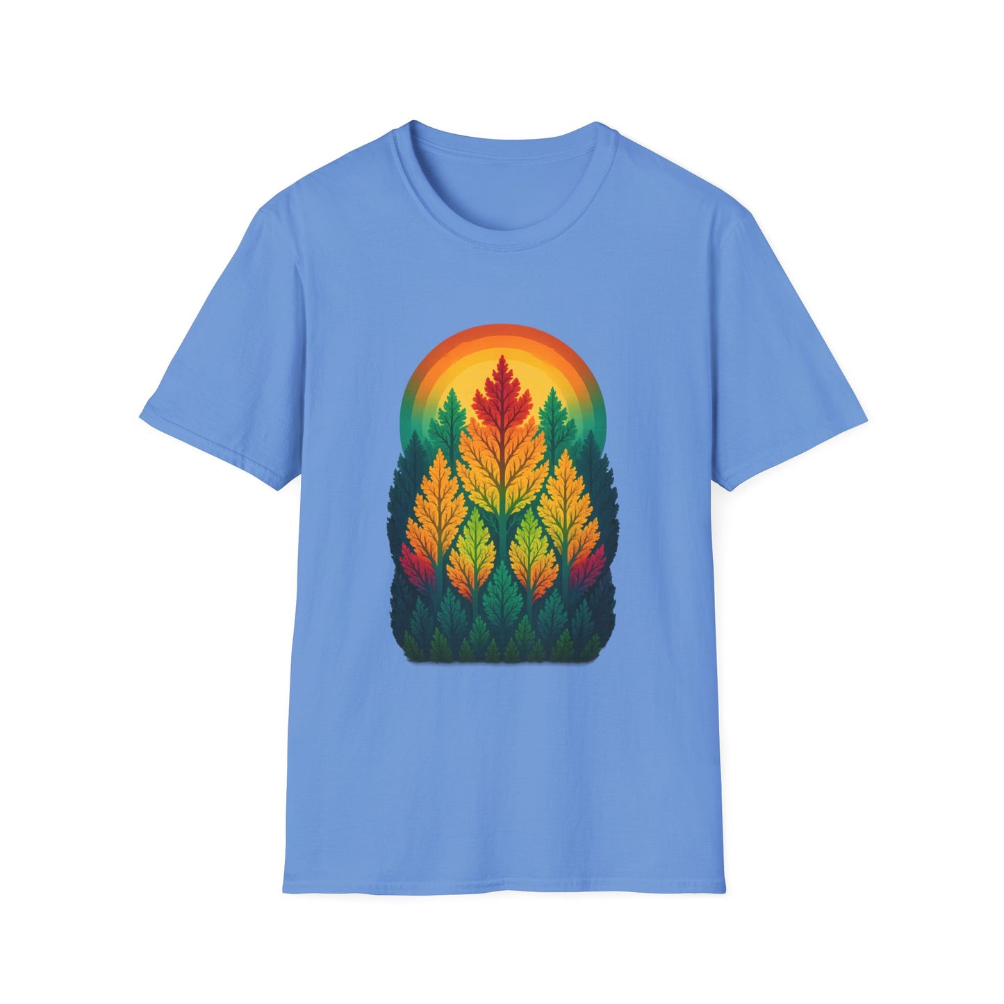 Fractal Forest T-Shirt – Nature Graphic Tee, Outdoor Shirt