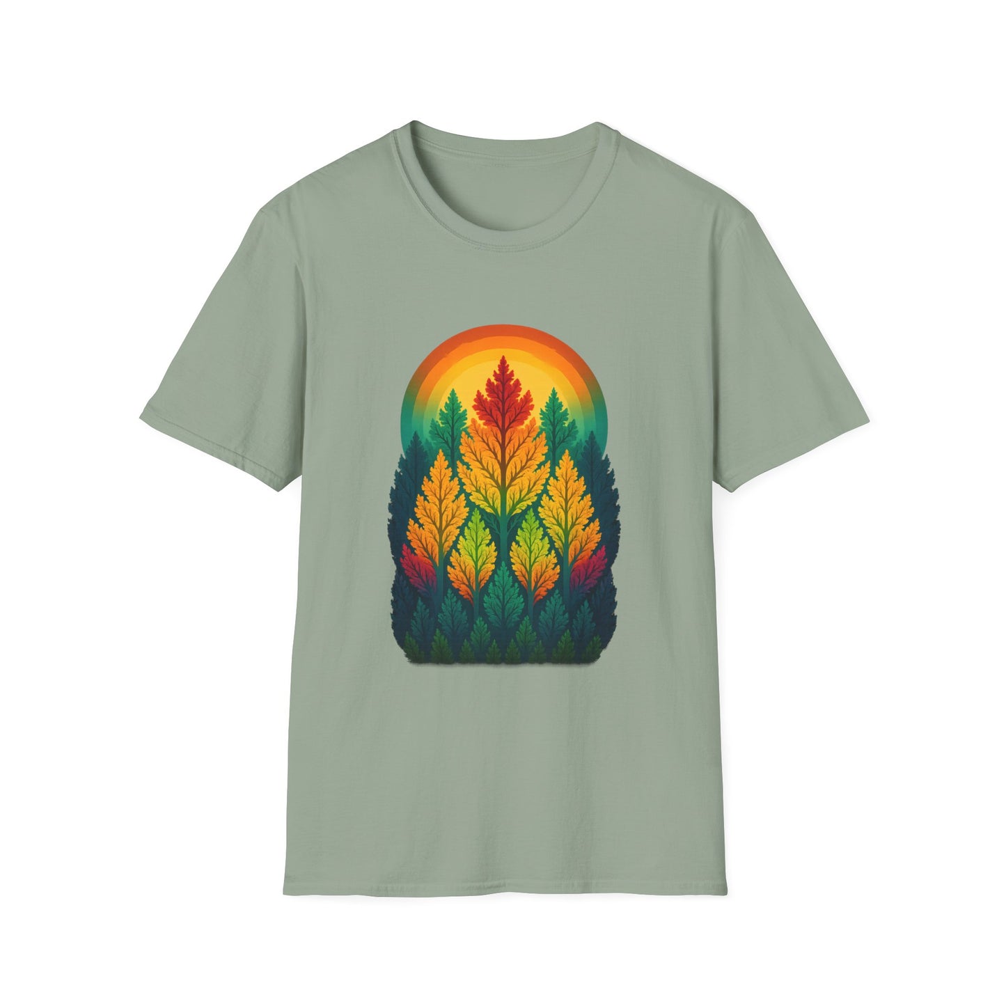Fractal Forest T-Shirt – Nature Graphic Tee, Outdoor Shirt