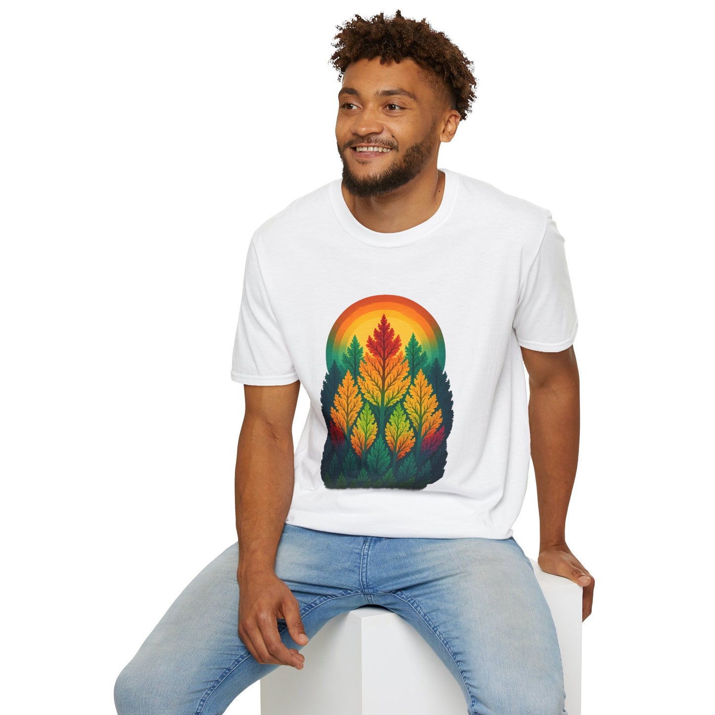 Fractal Forest T-Shirt – Nature Graphic Tee, Outdoor Shirt