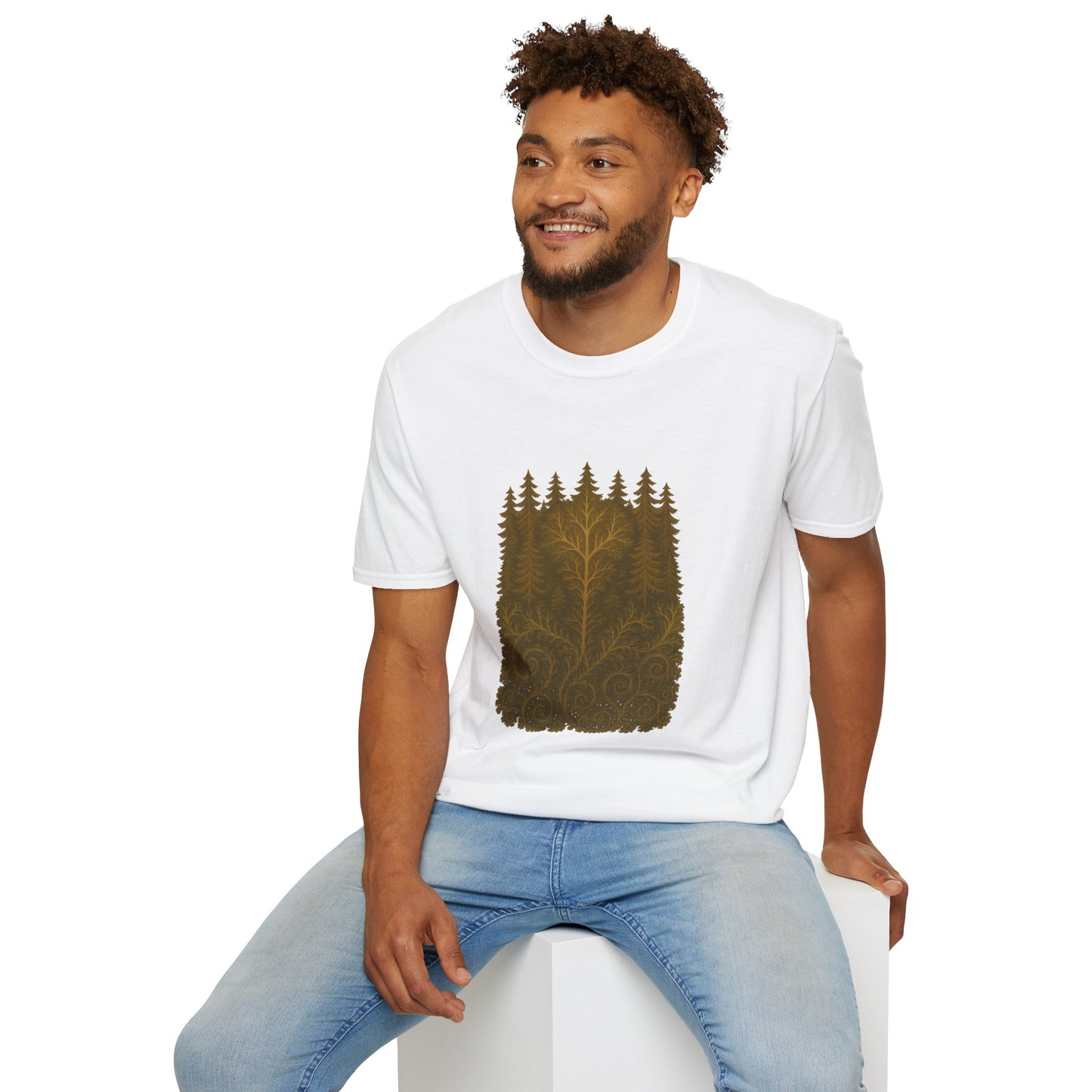 Fractal Forest T-Shirt – Nature Graphic Tee, Outdoor Shirt