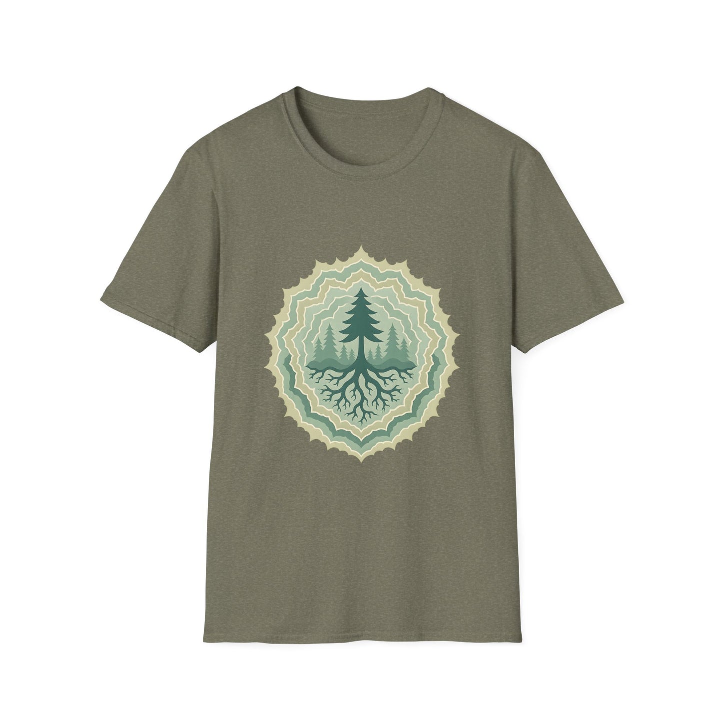 Fractal Forest T-Shirt – Nature Graphic Tee, Outdoor Shirt