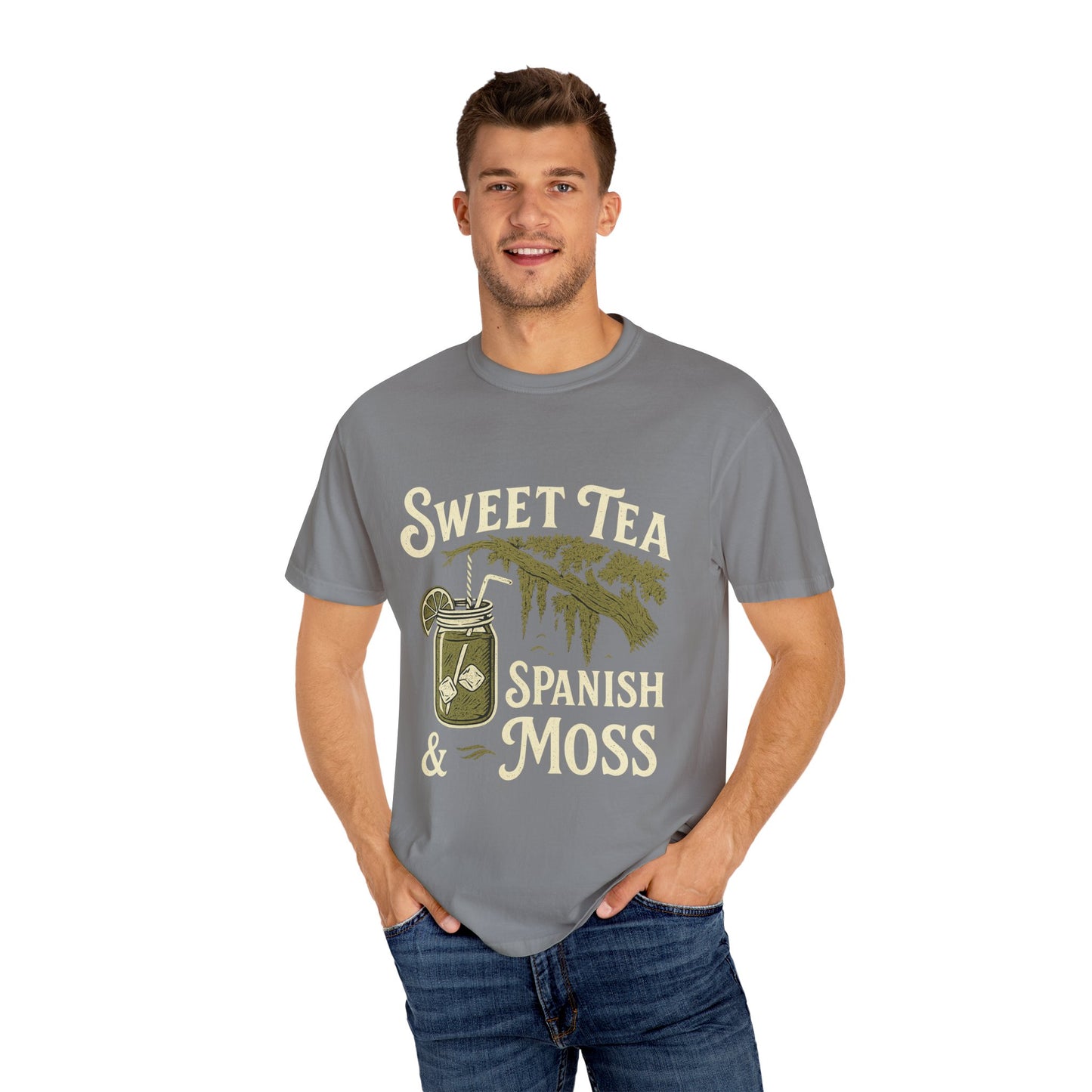 Sweet Tea & Spanish Moss T-Shirt, Vintage Style Tee, Southern Comfort Apparel, Gift for Tea Lovers, Relaxed Fit T-Shirt