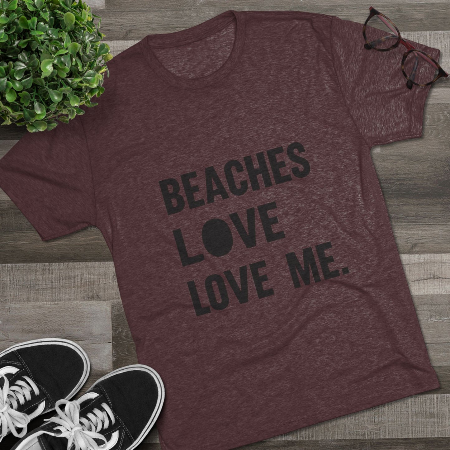 Beaches Love Me Unisex Tri-Blend Tee | Casual Beach Shirt, Summer Vibes T-Shirt, Gift for Ocean Lovers, Vacation Wear, Beach Party Attire