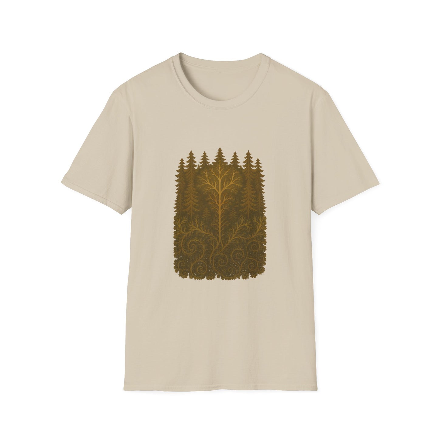 Fractal Forest T-Shirt – Nature Graphic Tee, Outdoor Shirt
