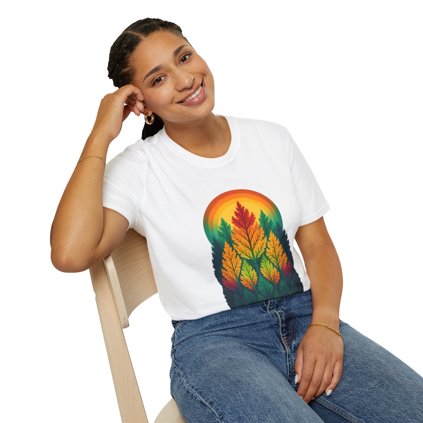 Fractal Forest T-Shirt – Nature Graphic Tee, Outdoor Shirt