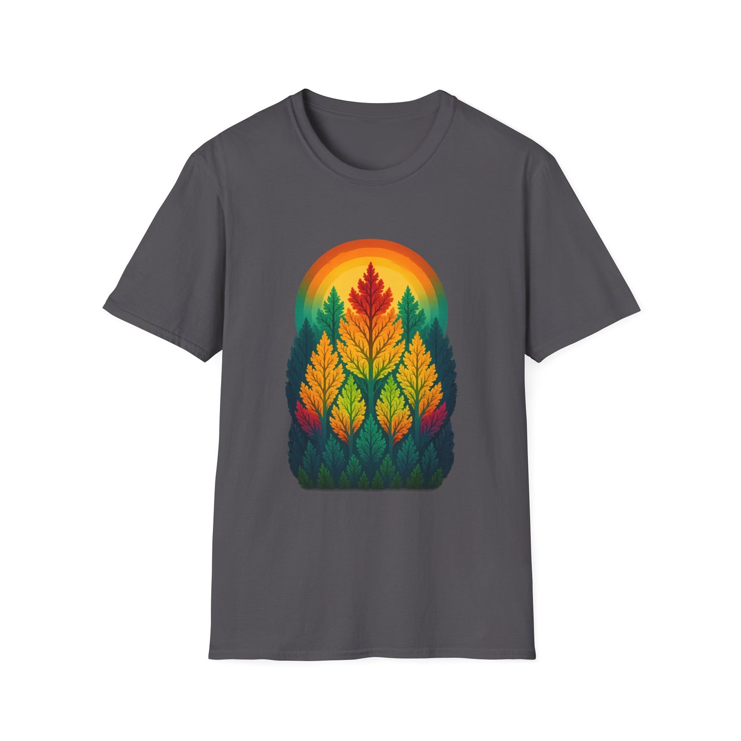 Fractal Forest T-Shirt – Nature Graphic Tee, Outdoor Shirt