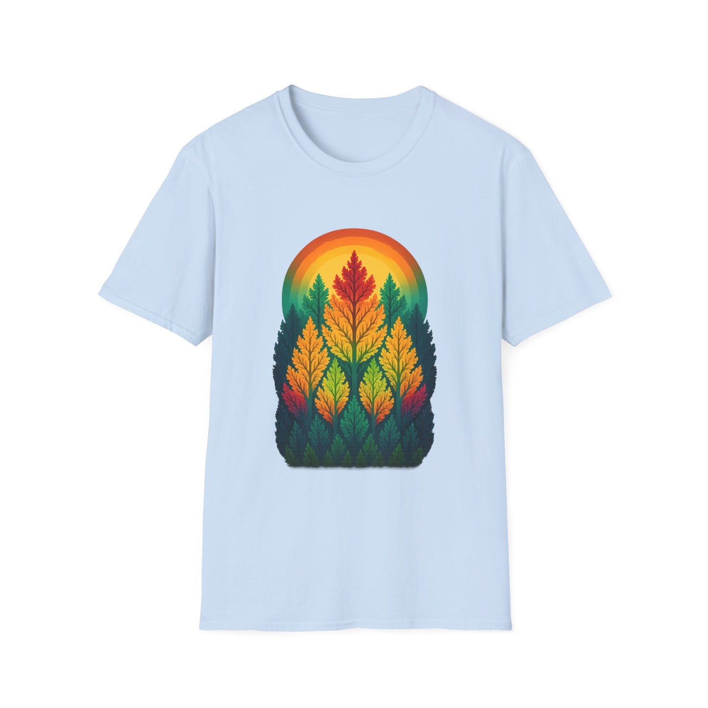 Fractal Forest T-Shirt – Nature Graphic Tee, Outdoor Shirt