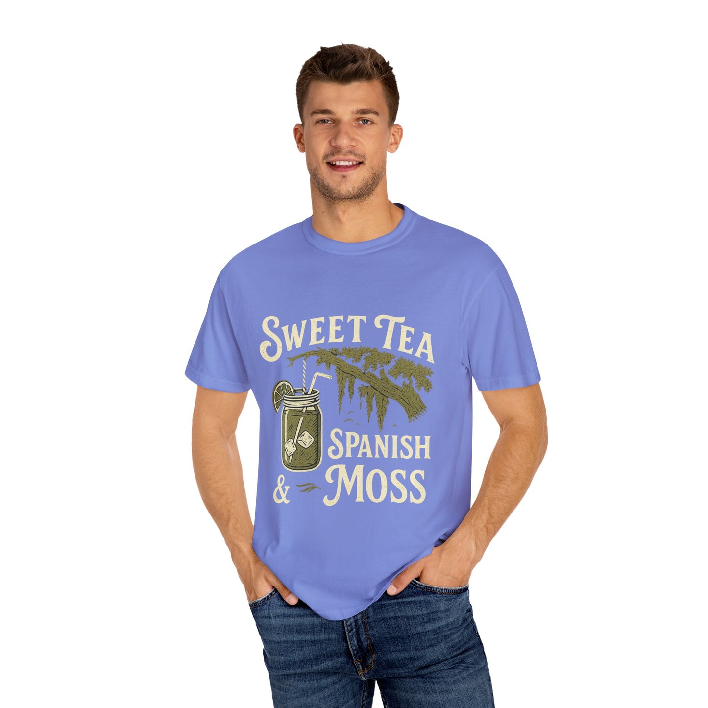 Sweet Tea & Spanish Moss T-Shirt, Vintage Style Tee, Southern Comfort Apparel, Gift for Tea Lovers, Relaxed Fit T-Shirt