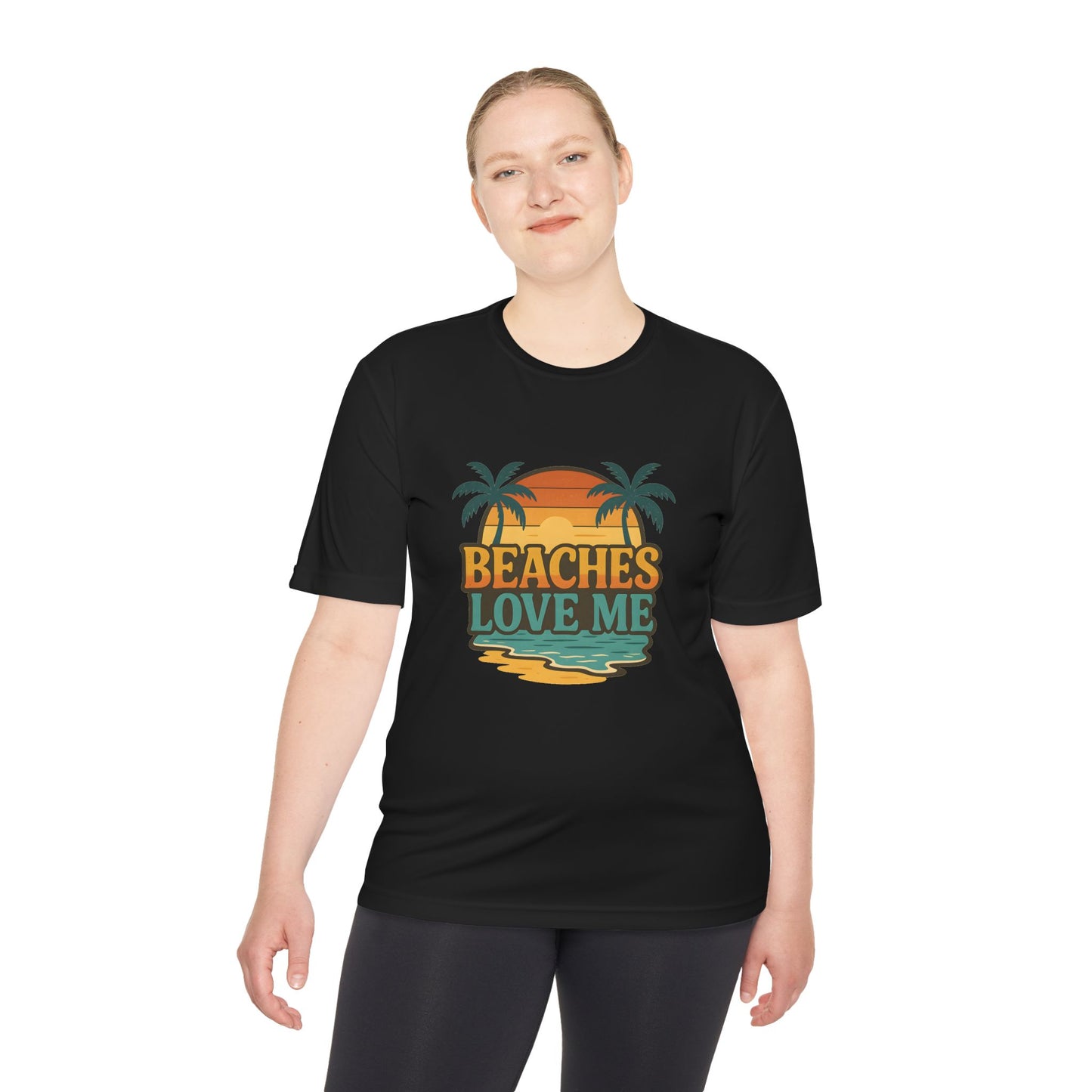 Beach Vibes Unisex Moisture Wicking Tee, Summer T-Shirt, Vacation Wear, Funny Beach Shirt, Gift for Beach Lovers, Outdoor Activities