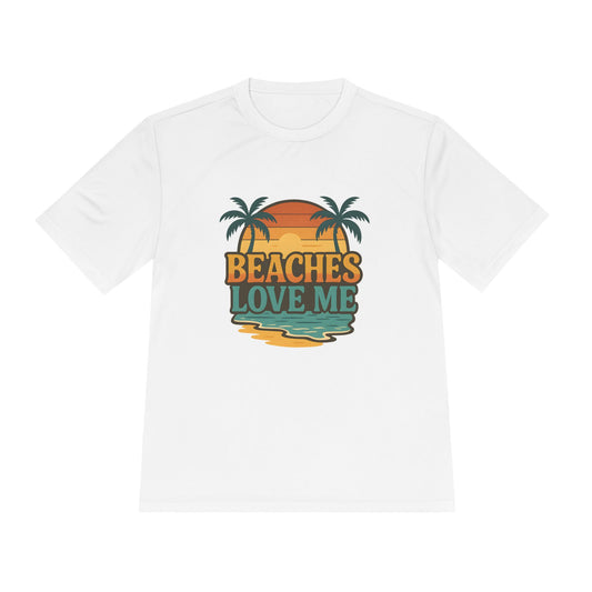 Beach Vibes Unisex Moisture Wicking Tee, Summer T-Shirt, Vacation Wear, Funny Beach Shirt, Gift for Beach Lovers, Outdoor Activities