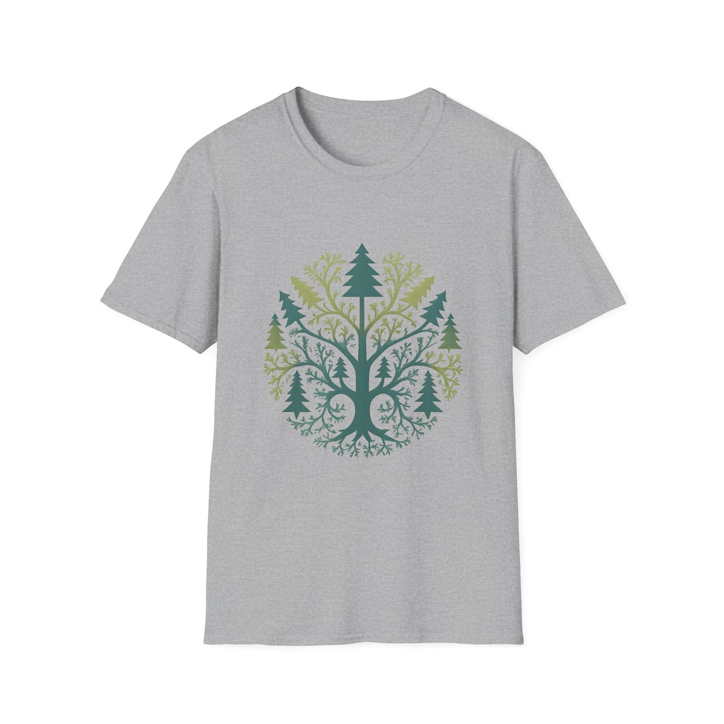 Fractal Forest T-Shirt – Nature Graphic Tee, Outdoor Shirt