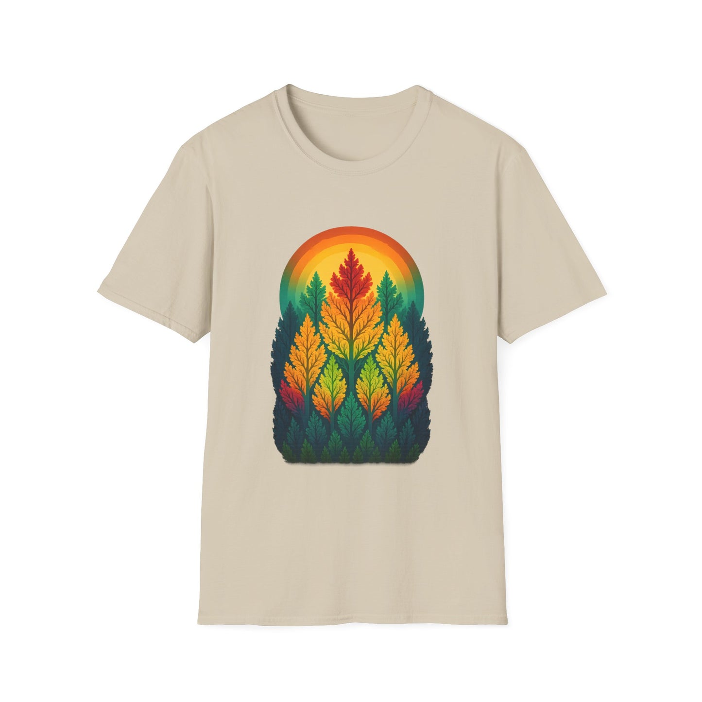 Fractal Forest T-Shirt – Nature Graphic Tee, Outdoor Shirt