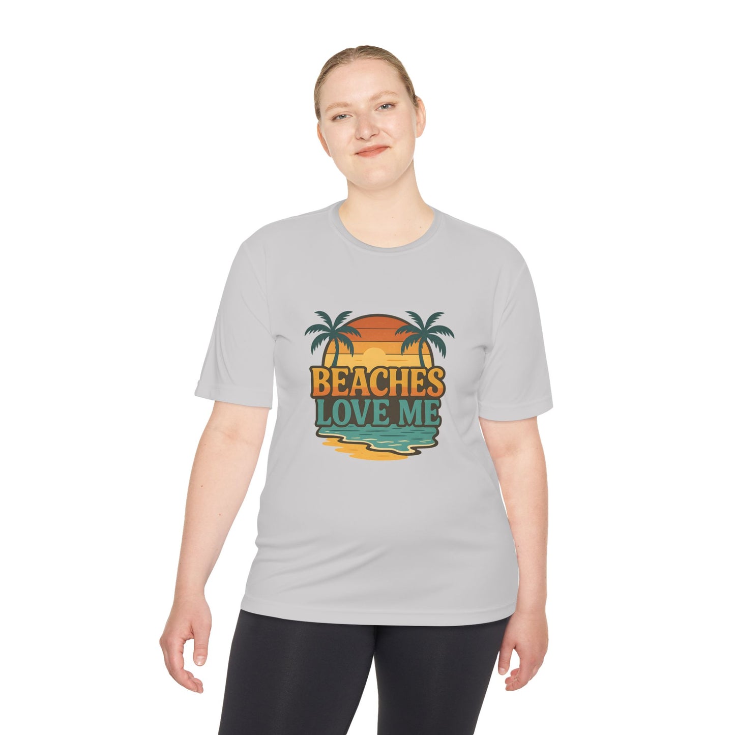 Beach Vibes Unisex Moisture Wicking Tee, Summer T-Shirt, Vacation Wear, Funny Beach Shirt, Gift for Beach Lovers, Outdoor Activities