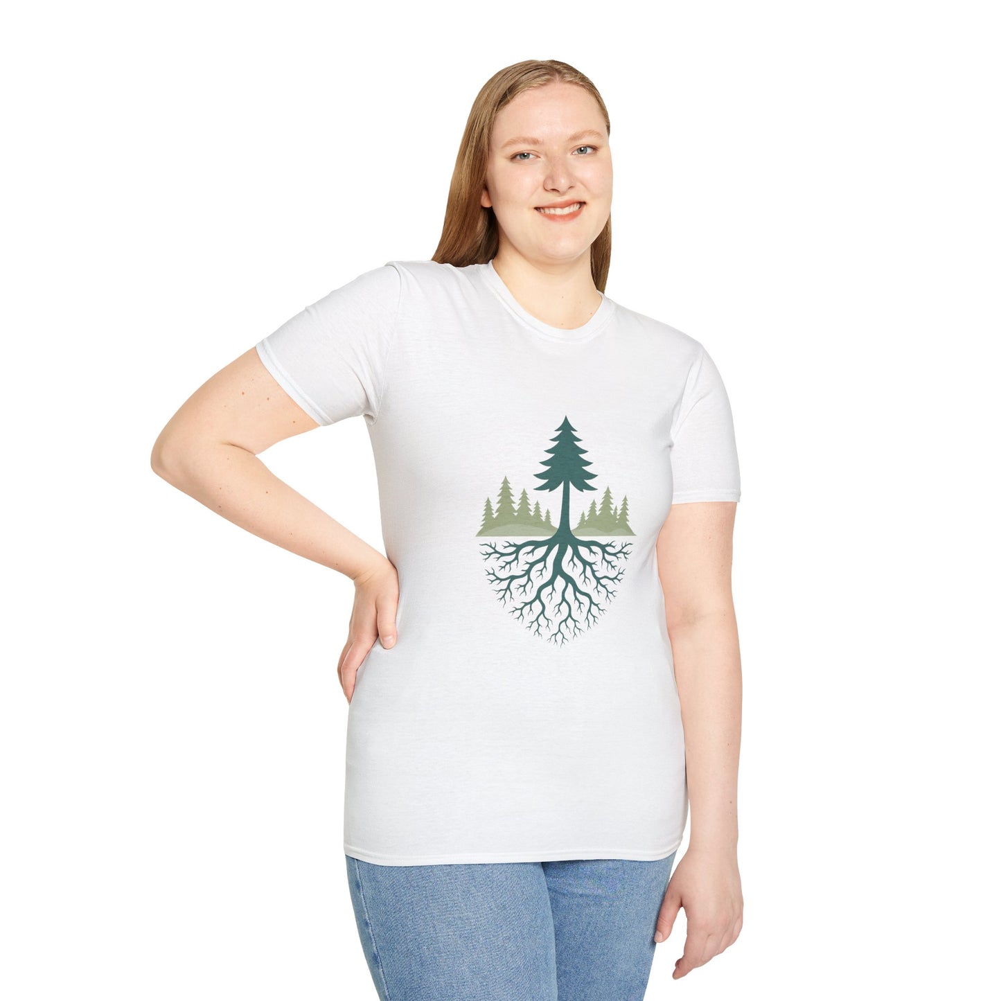 Fractal Forest T-Shirt – Nature Graphic Tee, Outdoor Shirt