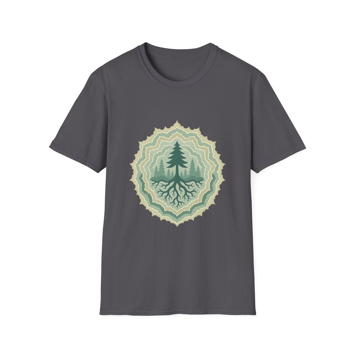 Fractal Forest T-Shirt – Nature Graphic Tee, Outdoor Shirt