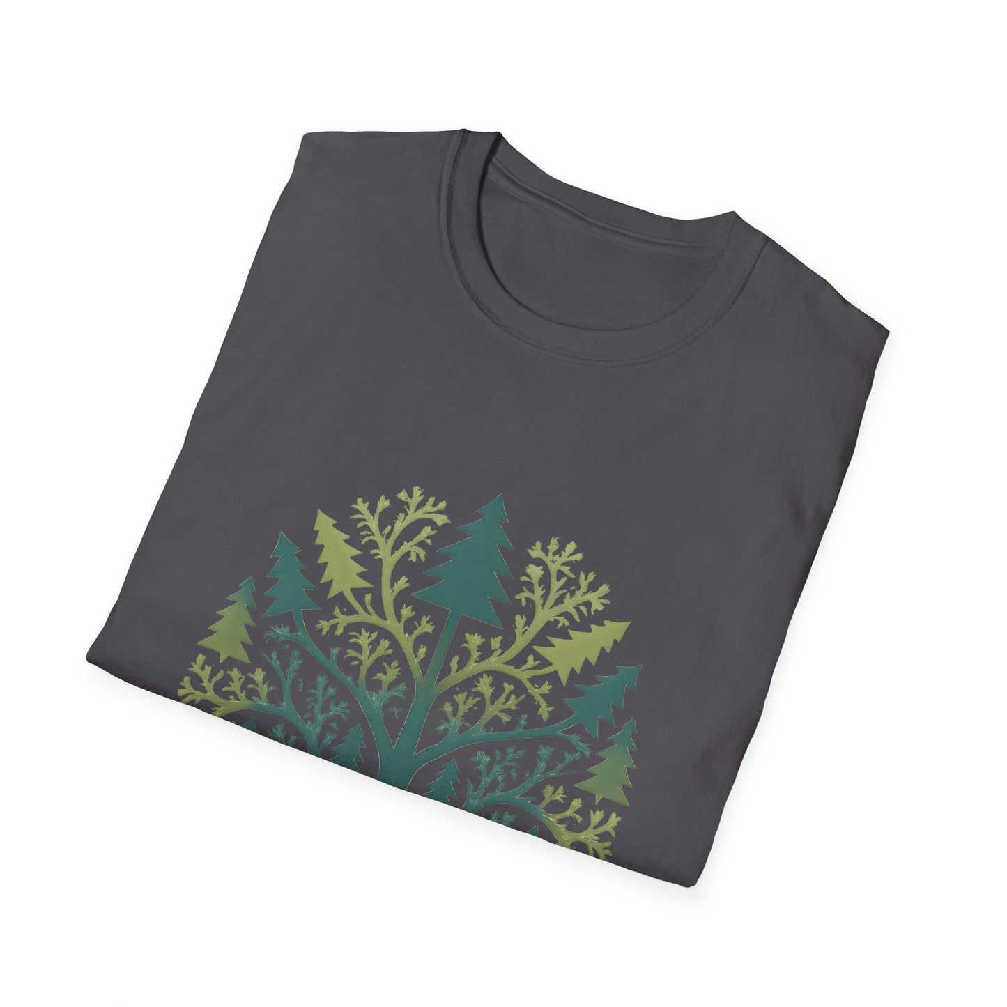 Fractal Forest T-Shirt – Nature Graphic Tee, Outdoor Shirt