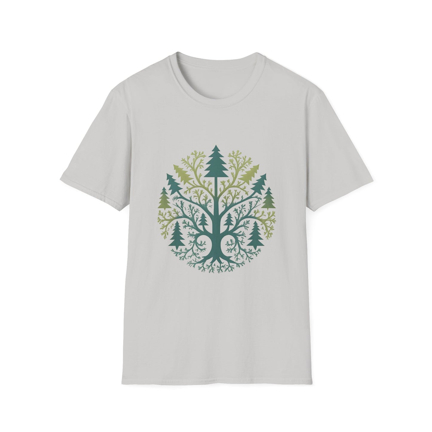 Fractal Forest T-Shirt – Nature Graphic Tee, Outdoor Shirt