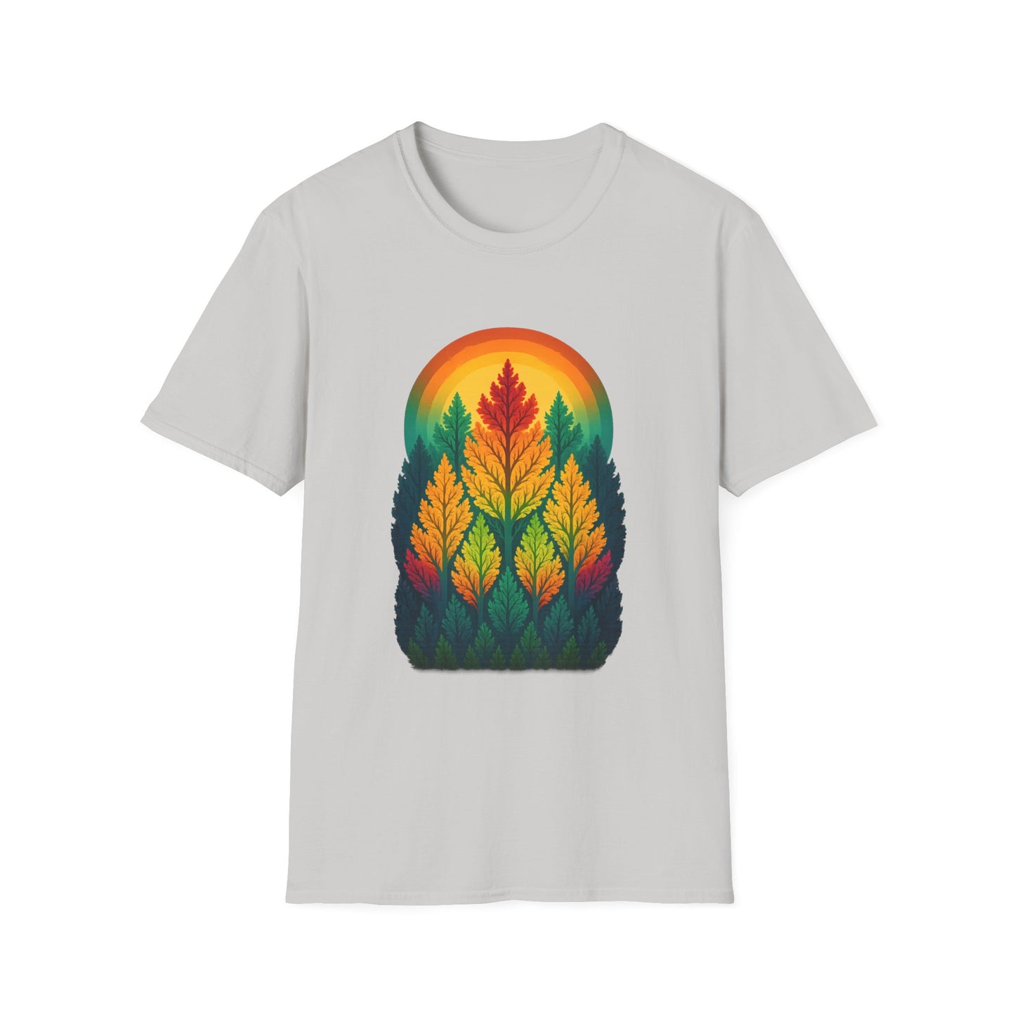 Fractal Forest T-Shirt – Nature Graphic Tee, Outdoor Shirt