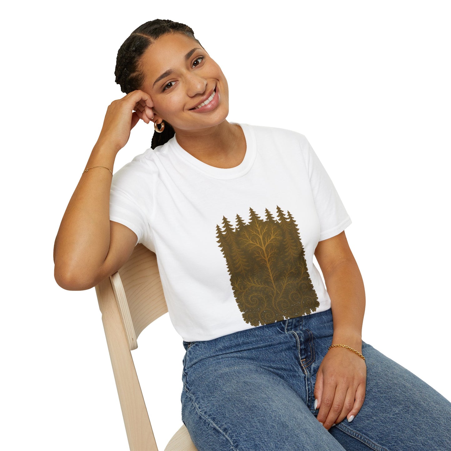 Fractal Forest T-Shirt – Nature Graphic Tee, Outdoor Shirt