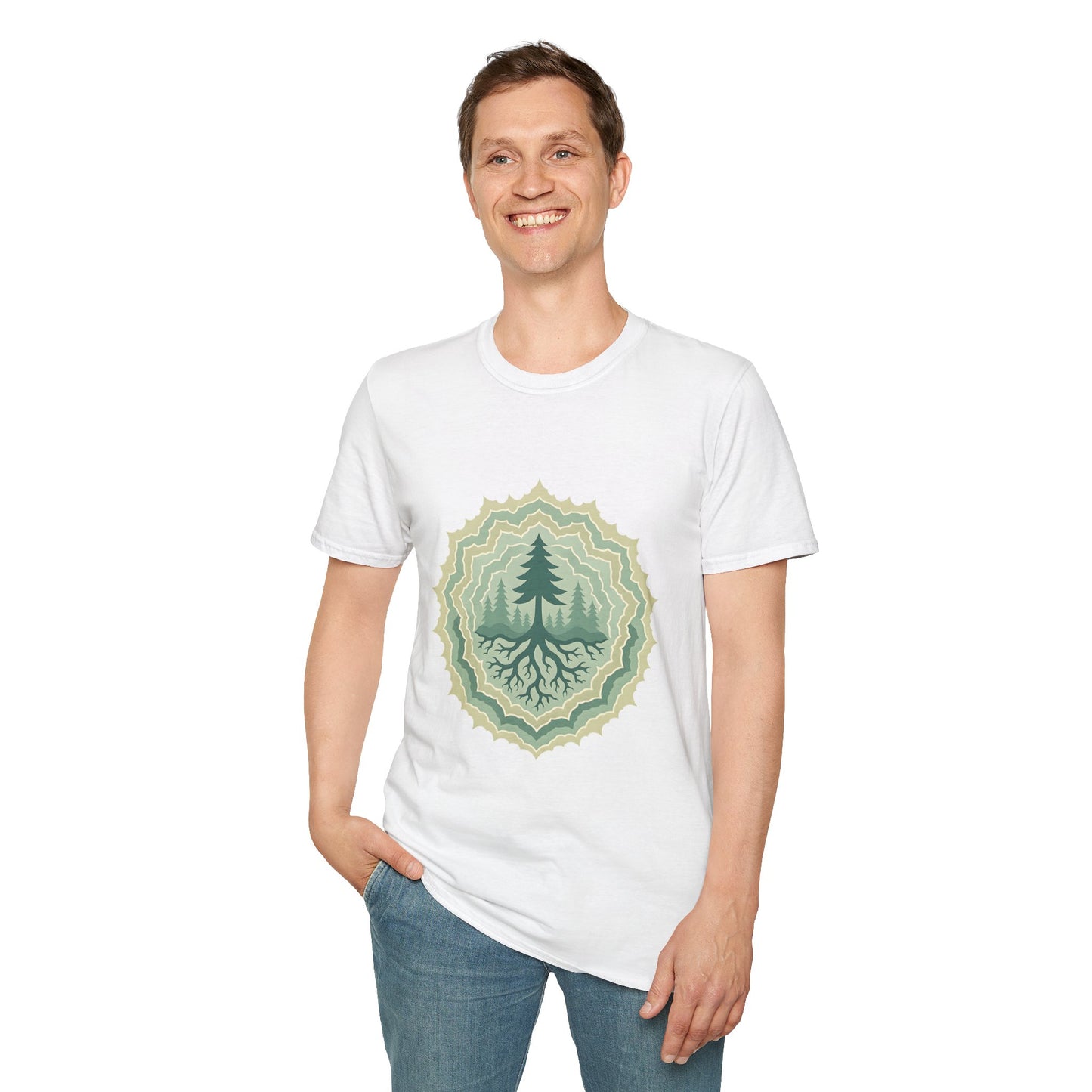 Fractal Forest T-Shirt – Nature Graphic Tee, Outdoor Shirt