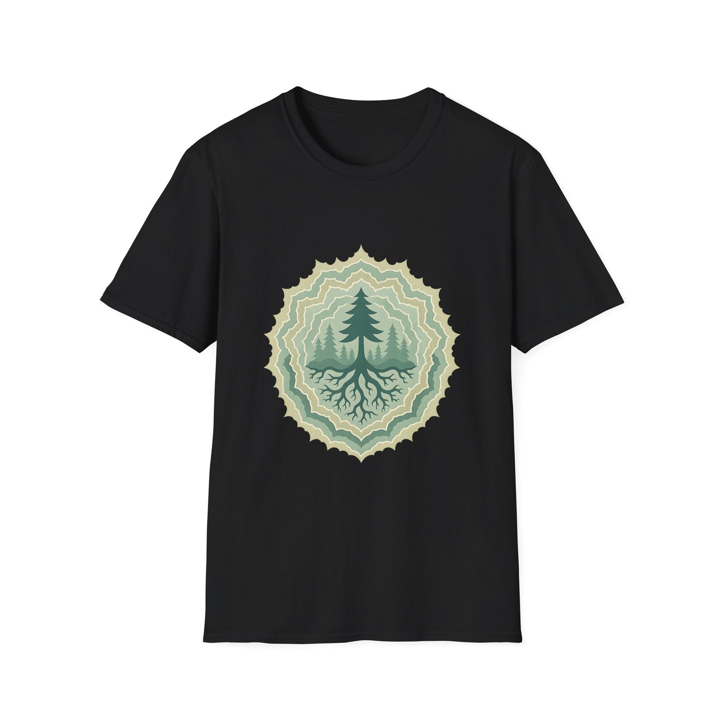 Fractal Forest T-Shirt – Nature Graphic Tee, Outdoor Shirt