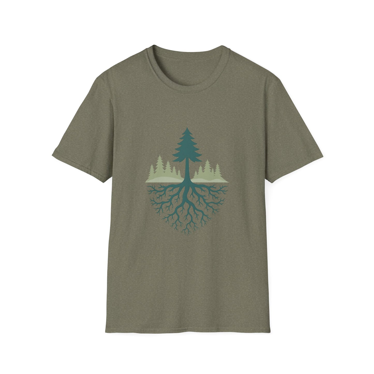 Fractal Forest T-Shirt – Nature Graphic Tee, Outdoor Shirt