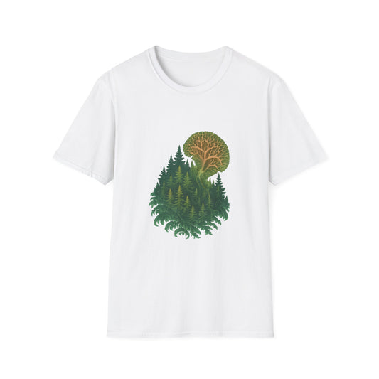 Fractal Forest T-Shirt – Nature Graphic Tee, Outdoor Shirt