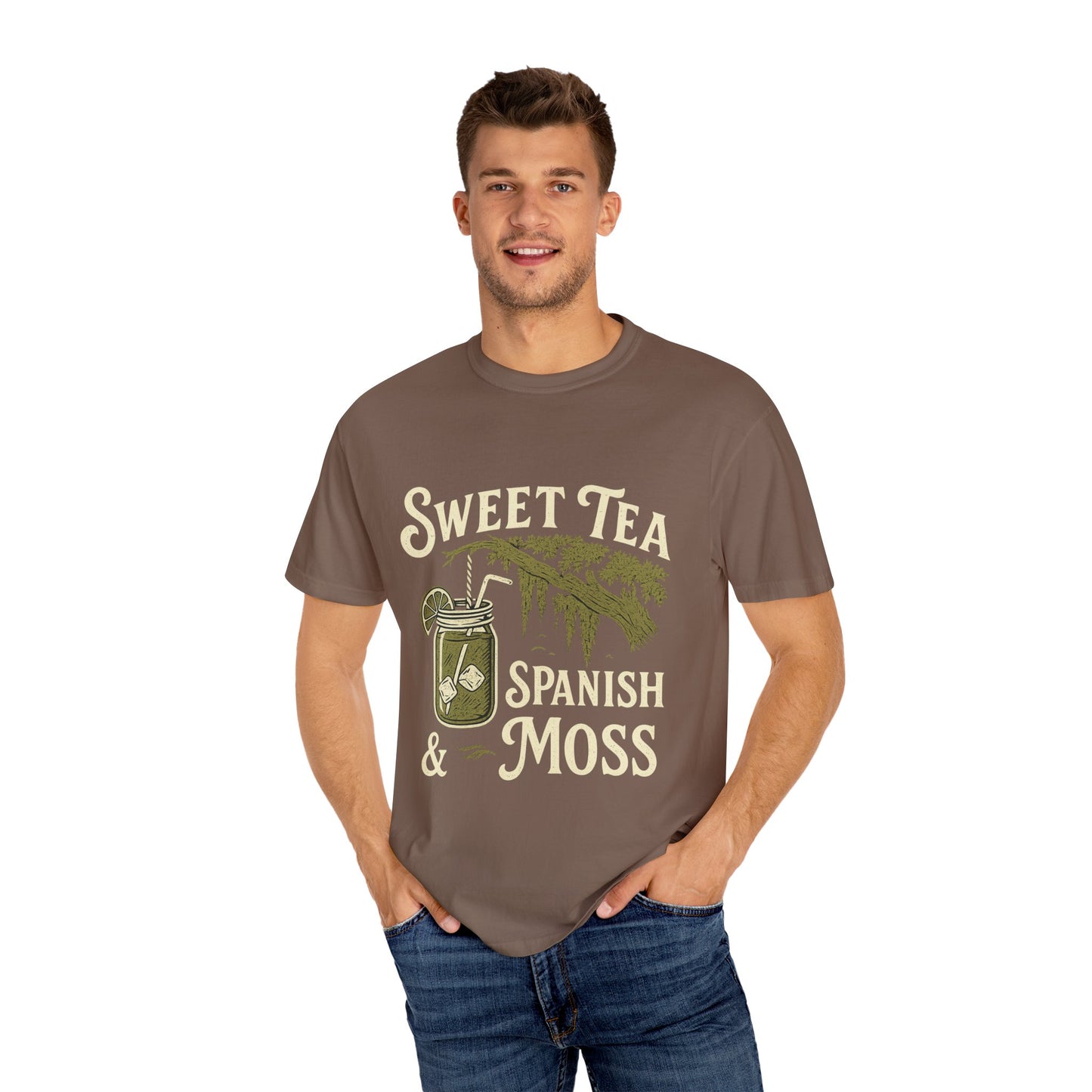 Sweet Tea & Spanish Moss T-Shirt, Vintage Style Tee, Southern Comfort Apparel, Gift for Tea Lovers, Relaxed Fit T-Shirt
