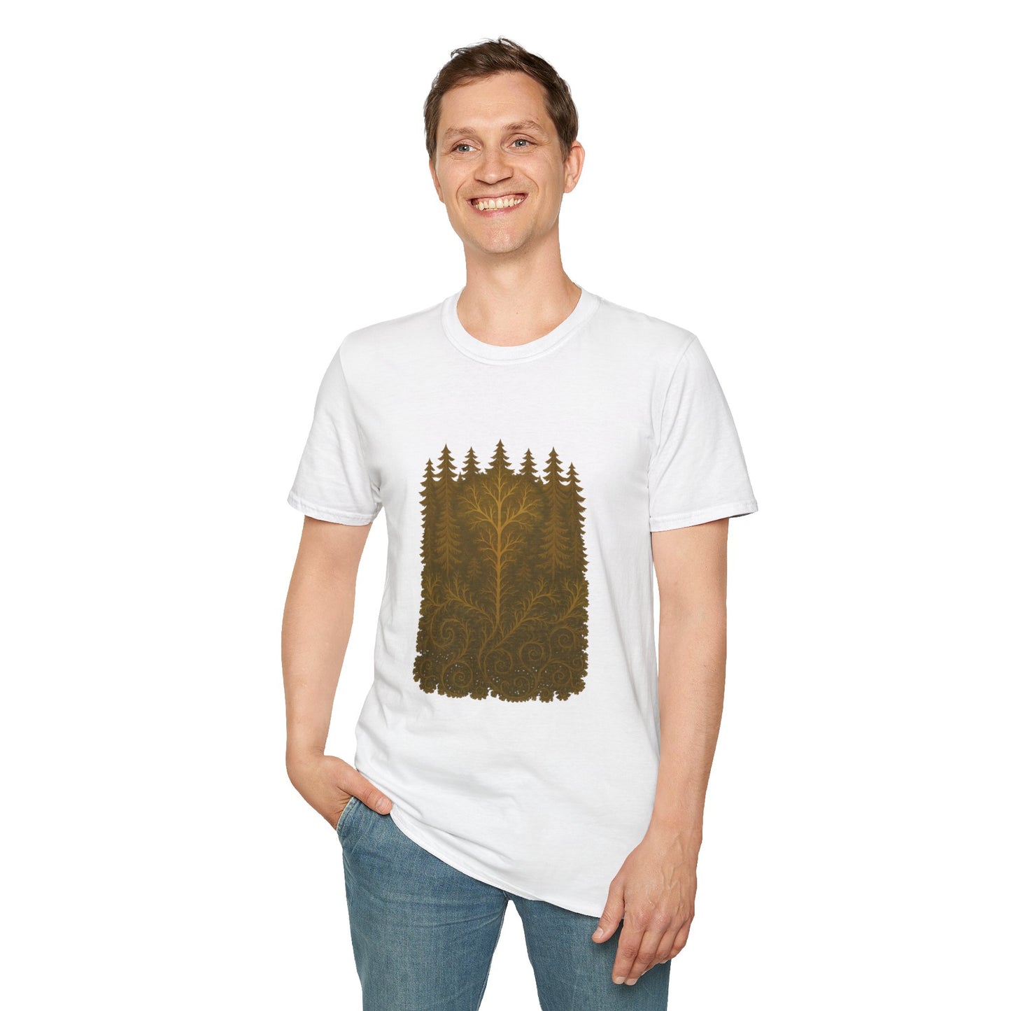 Fractal Forest T-Shirt – Nature Graphic Tee, Outdoor Shirt