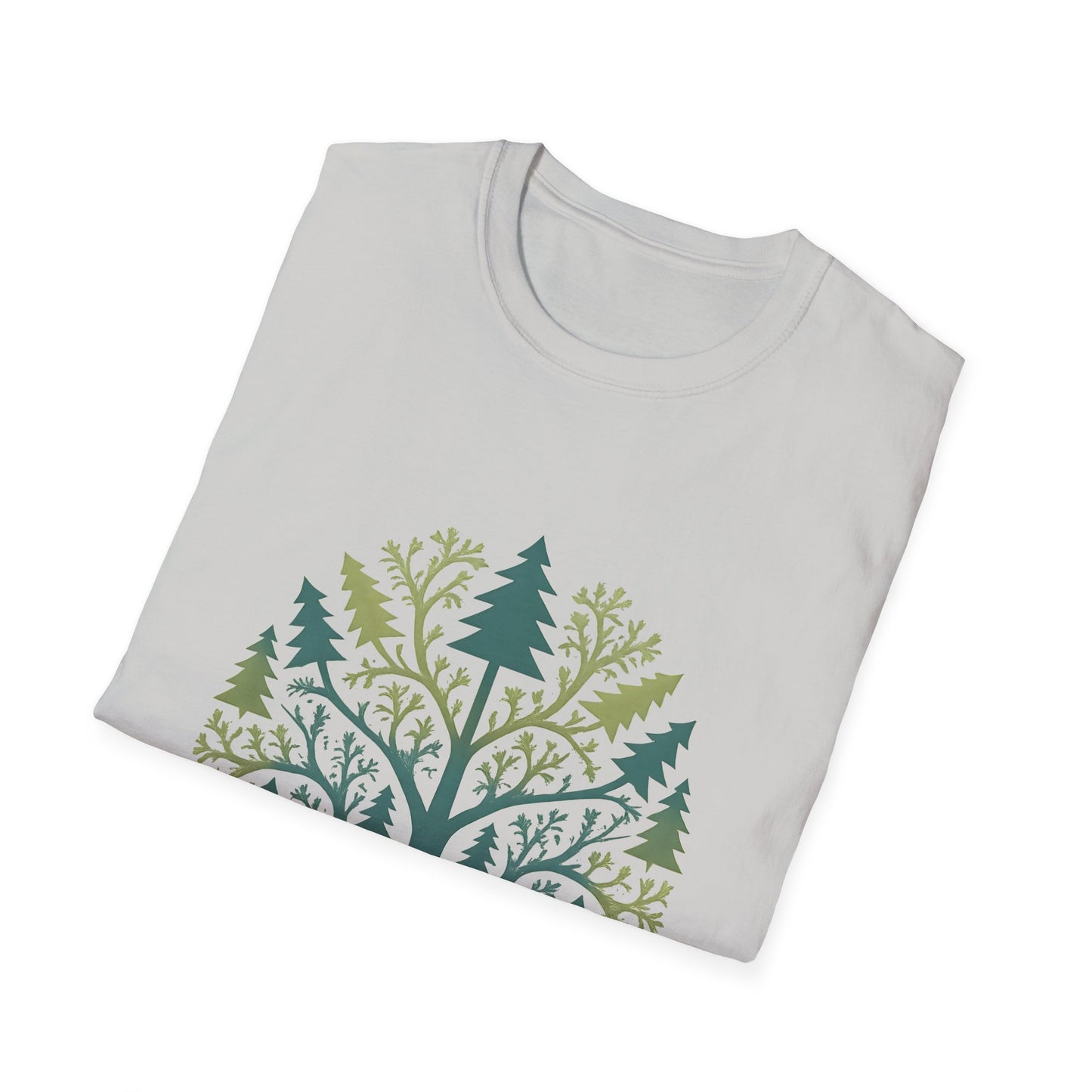 Fractal Forest T-Shirt – Nature Graphic Tee, Outdoor Shirt