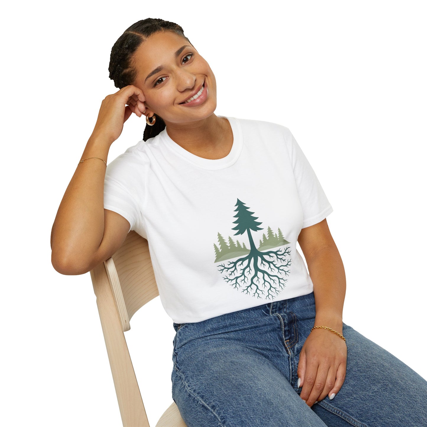Fractal Forest T-Shirt – Nature Graphic Tee, Outdoor Shirt
